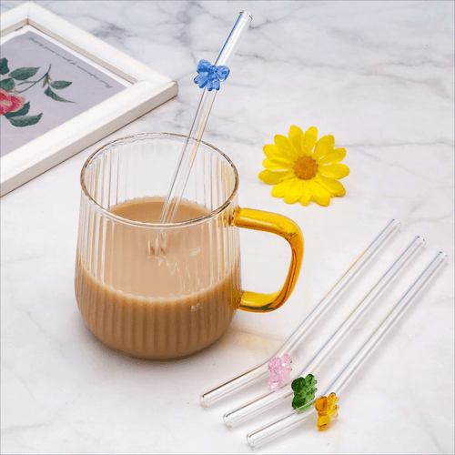 Eco-Friendly Glass Straw with Cute Bow Design