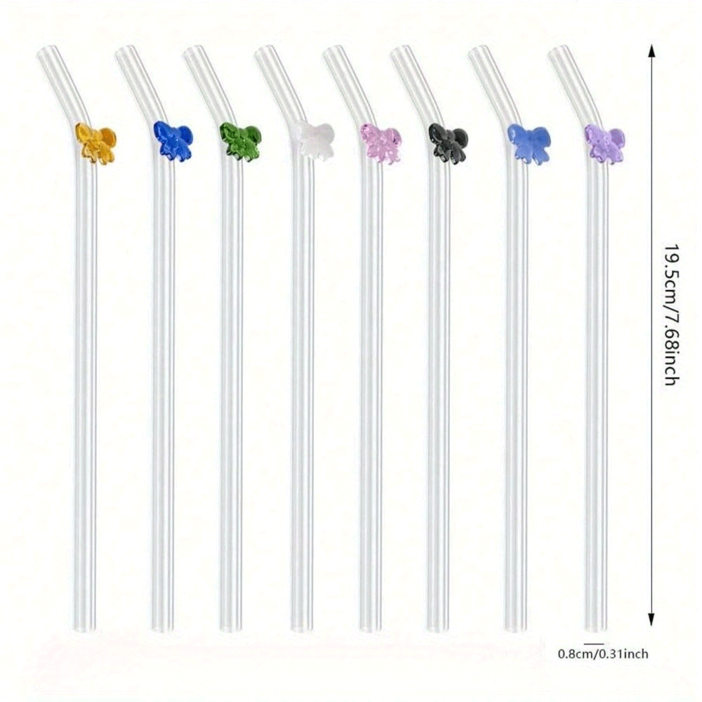 Eco-Friendly Glass Straw with Cute Bow Design