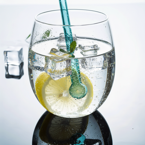 Glass straw lifestyle shot