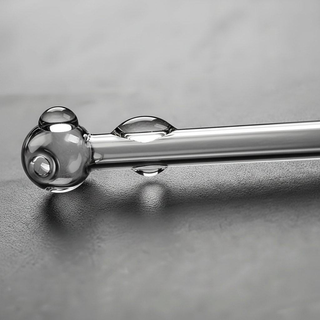 Glass straw close-up